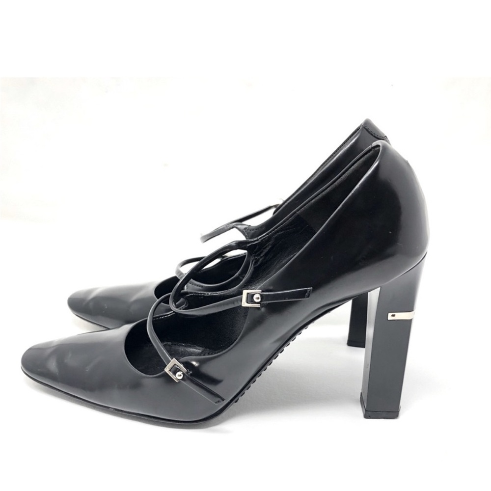 Louis Vuitton Black Mary Jane Strappy Heels